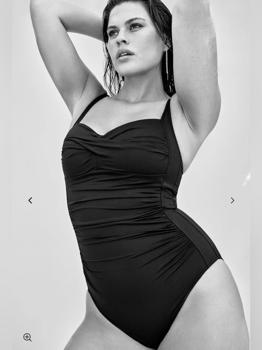 Essentials Twist Front One Piece Classic Black Ruching
